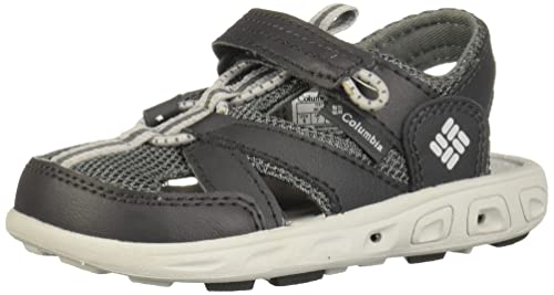 Columbia Childrens Techsun Wave Trekkingsandalen für Unisex Kinder, Schwarz (Shark x Grey Ice), 25 EU von Columbia