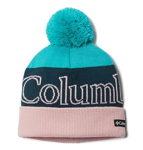 Columbia Mädchen Polar Powder Beanie Mütze, Bright Aqua/Night Wave/Dusty Pink, One Size von Columbia