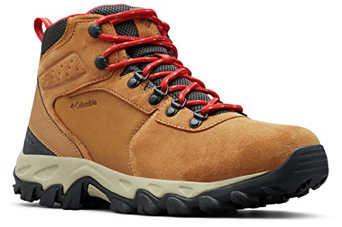 Columbia Men's Newton Ridge Plus II Suede Waterproof Wide Hiking Shoe, elk, Mountain red, 10 Wide US von Columbia