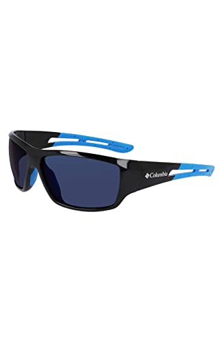 Columbia Men's Sunglasses C525SP UTILIZER - Shiny Black & Blue/Blue Mirror with Blue Mirror Lens von Columbia