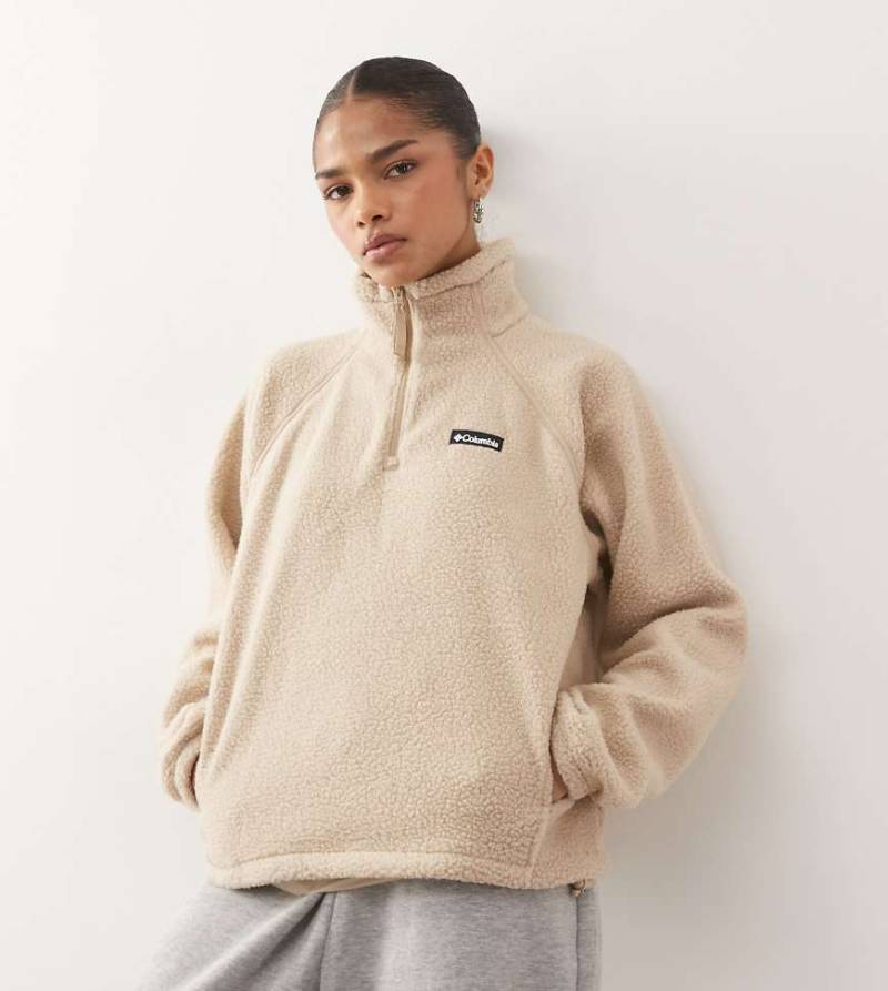 Columbia - Olive Spring - Fleece-Oberteil in Beige mit kurzem Reißverschluss, exklusiv bei ASOS-Neutral von Columbia