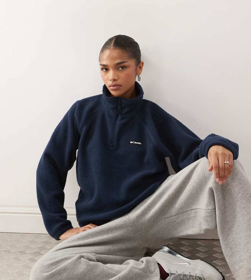 Columbia - Olive Spring - Fleece-Oberteil in Marineblau mit kurzem Reißverschluss, exklusiv bei ASOS von Columbia