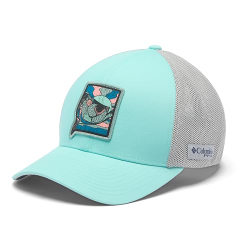 Unisex Erwachsene PFG Patch Mesh Ballkappe, Golfbach/Cool Grey/Sunset Fish, L/XL von Columbia