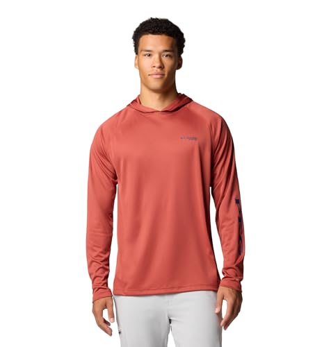 Columbia PFG Terminal Tackle Kapuzenpullover für Herren, Dusty Crimson/Nocturnal Logo, Medium von Columbia