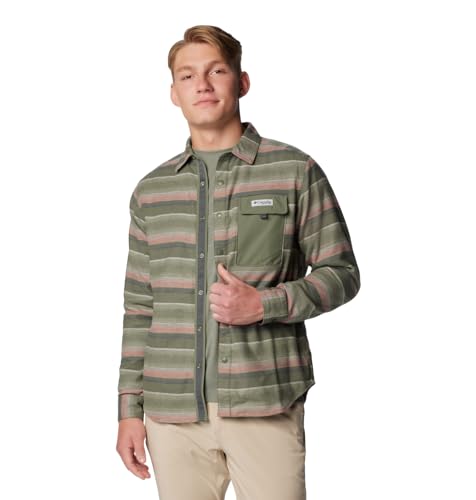 Columbia PFG Uncharted Herren-Überhemd, Smokey Sage Lunar Stripe, Größe XL von Columbia