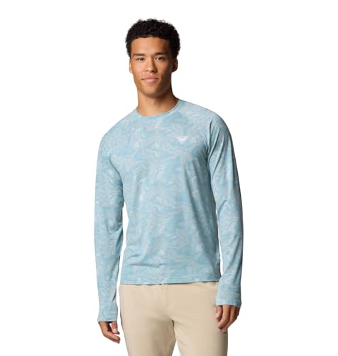 Columbia PFG Uncharted Langarm für Herren, Crushed Blue Swamplands, Mittel von Columbia