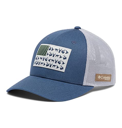 Columbia PHG Mesh-Ballkappe mit Jagdwild-Flagge, hohe Krone, Blau/Grau (Zinc/Cool Grey), Größe 2XL von Columbia