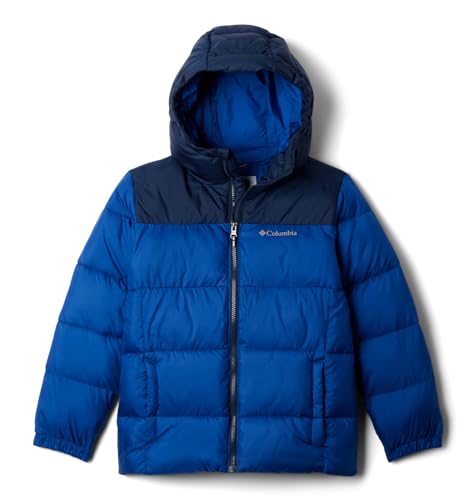 Columbia Youth Unisex Toddler Puffect Hooded Jacket Pufferjacke mit Kapuze, Mountain Blue, Collegiate Navy, 4T von Columbia
