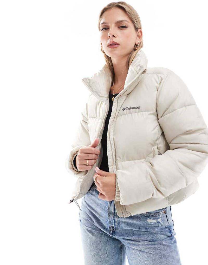 Columbia - Puffect II - Kurze Daunen-Steppjacke in dunklem Stein-Neutral von Columbia