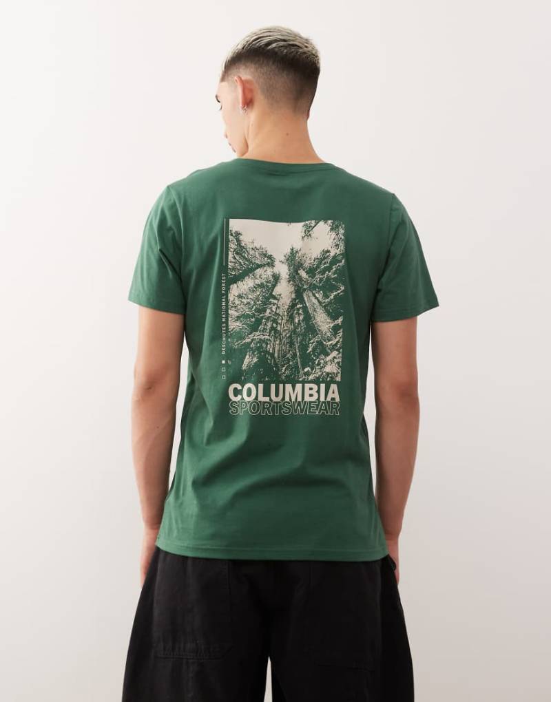 Columbia - Rapid Ridge - T-Shirt in Grün mit Grafikprint hinten von Columbia