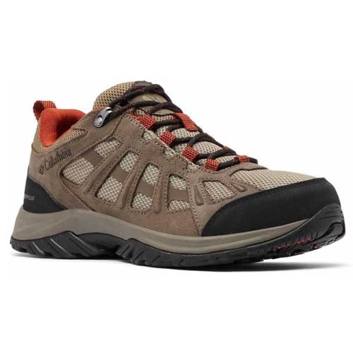 Columbia Redmond 3 Waterproof, wasserdichte Trekking- und Wanderschuhe mit niedrigem Bund, Pebble/Dark Sienna, von Columbia