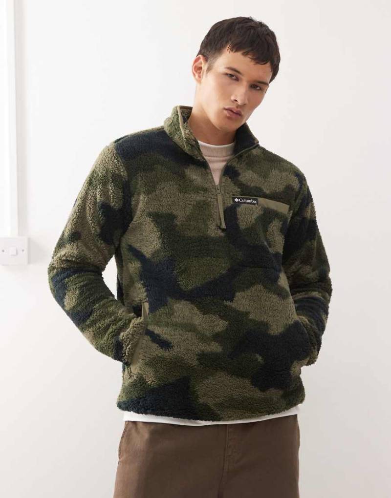 Columbia - Rugged Ridge - Fleece-Sweatshirt aus hochflorigem Fleece in Grün mit kurzem Reißverschluss von Columbia