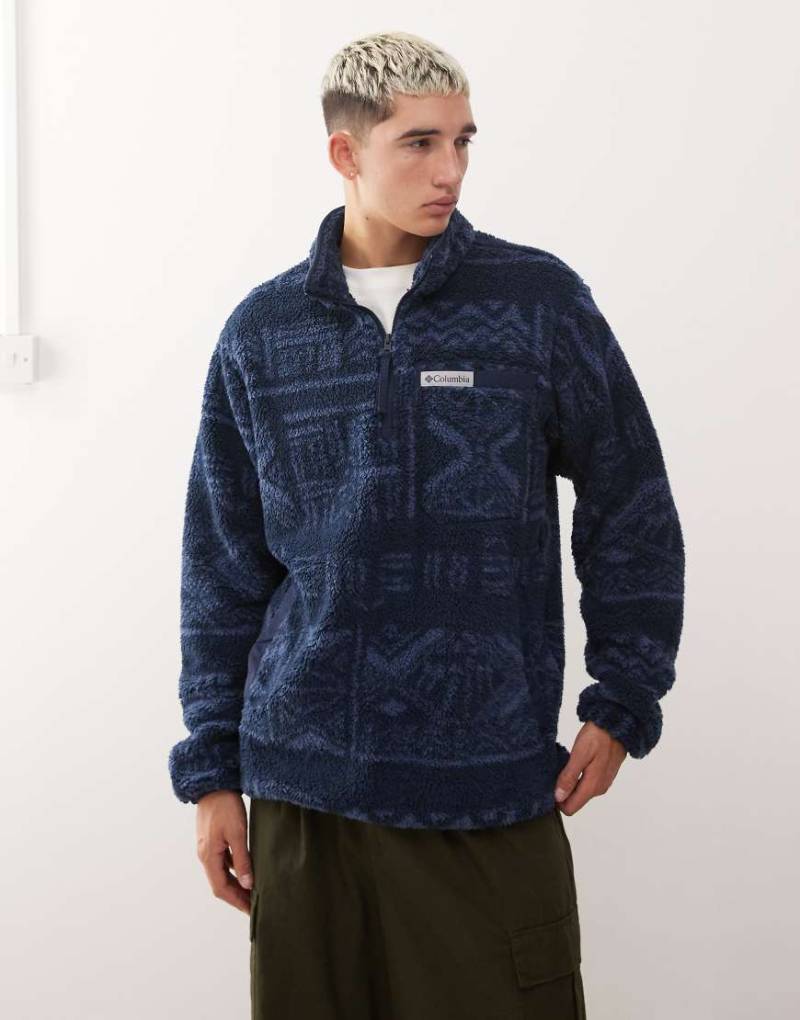 Columbia - Rugged Ridge - Sweatshirt aus hochflorigem Fleece in Marineblau mit kurzem Reißverschluss von Columbia