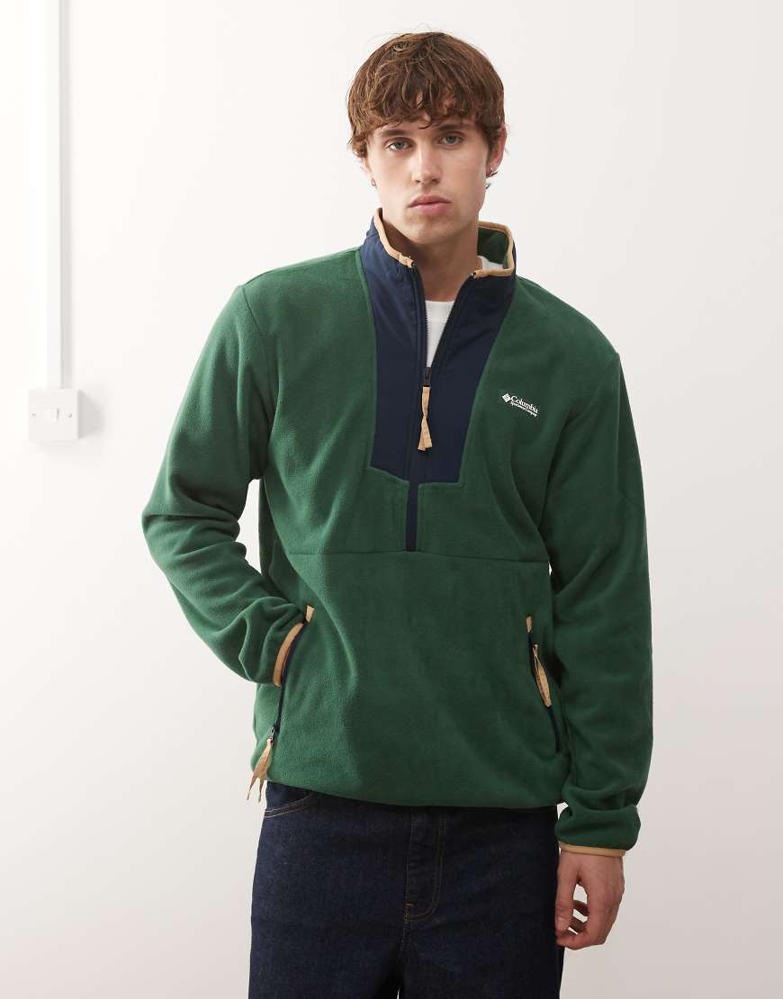 Columbia - Sequoia Grove - Fleece-Pullover in Grün mit kurzem Reißverschluss von Columbia