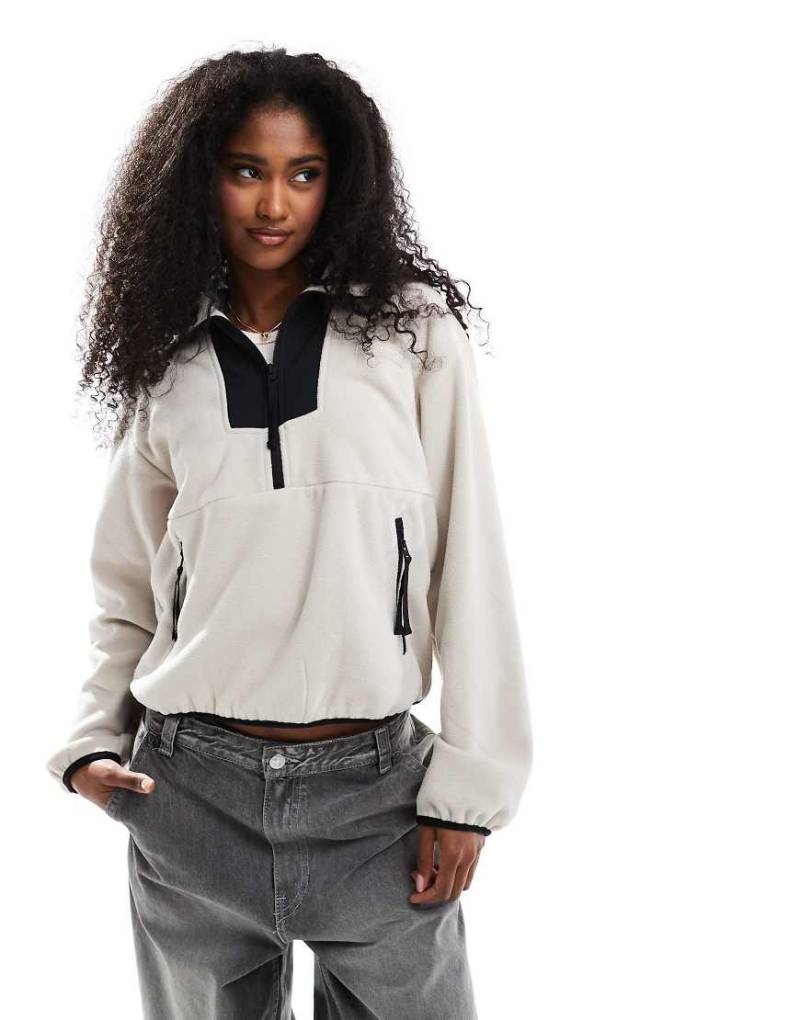 Columbia - Sequoia Grove - Fleece-Sweatshirt in Beige und Schwarz mit kurzem Reißverschluss-Neutral von Columbia