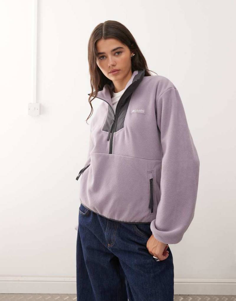 Columbia - Sequoia Grove - Fleece-Sweatshirt in Lila mit kurzem Reißverschluss von Columbia