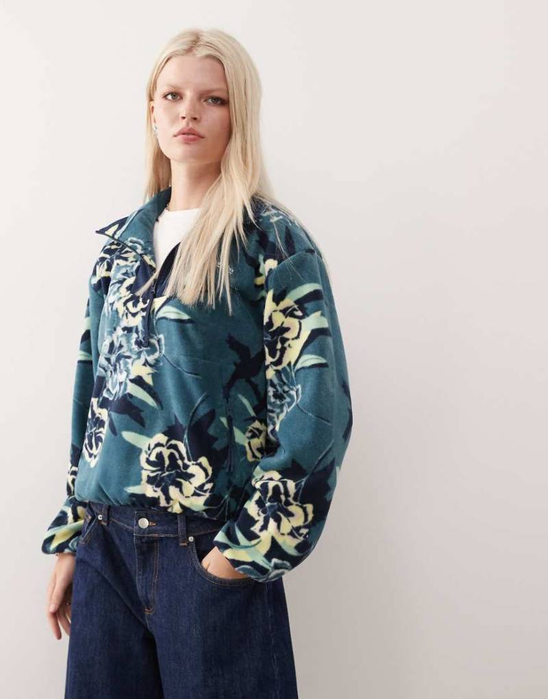Columbia - Sequoia Grove - Pullover in Blau mit Print und kurzem Reißverschluss von Columbia