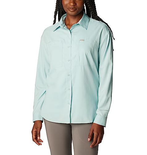 Columbia Silver Ridge Utility-Langarmshirt für Damen, Aqua Haze, Größe XL von Columbia