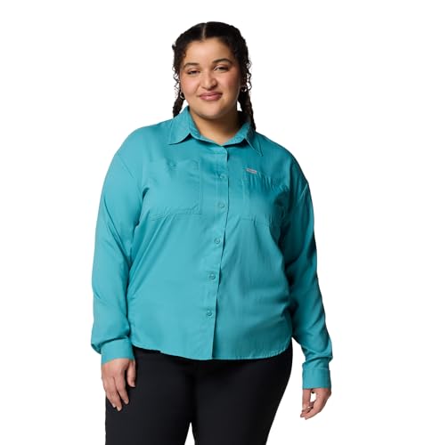 Columbia Silver Ridge Utility-Langarmshirt für Damen, Blaugrün/EIN Hauch von Paradies (Trace of Paradise), Groß von Columbia