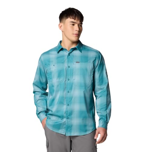 Columbia Silver Ridge Utility Lite Herren-Langarmshirt mit Karomuster, River Blue Large Blur Check, XL von Columbia