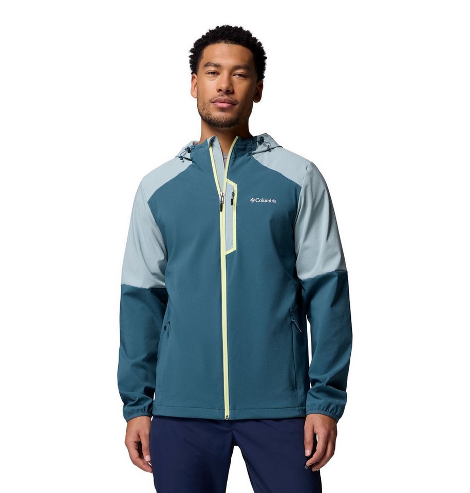 Columbia Softshelljacke Tech Hoodie (angenehmes Tragegefühl, Omni-Shield) hellblau/tealblau von Columbia
