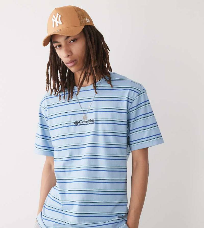 Columbia - Somer Slope II - Gestreiftes T-Shirt in Blau von Columbia