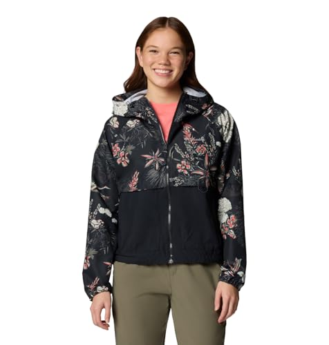 Columbia Spire Valley Printed Windbreaker BLACK OUTBACKED, BLACK - S von Columbia