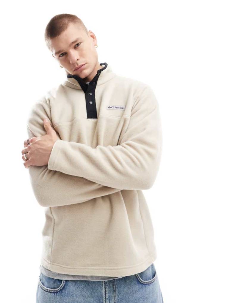 Columbia - Steens Mountain II - Fleece-Oberteil in Creme mit halblanger Druckknopfleiste-Braun von Columbia