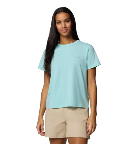 Columbia Damen T-Shirt Funktionsshirt Sun Trek(TM) SS II, Farbe:Hellblau, Artikel:-325 Spray, Größe:L von Columbia