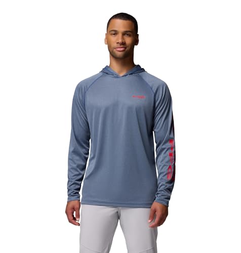 Columbia Terminal Tackkle-Kapuzenpullover für Herren, Carbon Heather/Red Spark Logo, 2X Hoch von Columbia