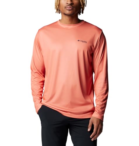 Columbia Terminal Tackle PFG Fischflagge für Herren, langärmlig, verblasster Pfirsich/Heller Nektar, Größe 4XL Große Größen von Columbia