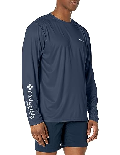 Columbia Terminal Tackle PFG Herren Fish Star Long Sleeve, Collegiate Navy/White Trout, X-Large von Columbia