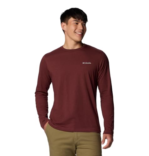 Columbia Thistletown Hills Langarm-T-Shirt mit Rundhalsausschnitt für Herren, Rotbraun (Spice), Größe XXL von Columbia