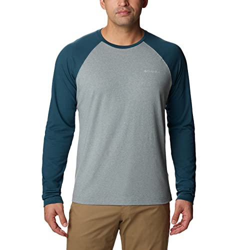 Columbia Thistletown Hills Raglan-T-Shirt für Herren, Metall Heather/Night Wave, Größe L von Columbia