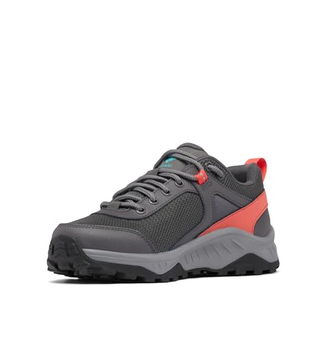 Columbia Trailstorm Ascend Waterproof, Niedrige Trekking- und Wanderschuhe, Dark Grey, Red Coral, von Columbia