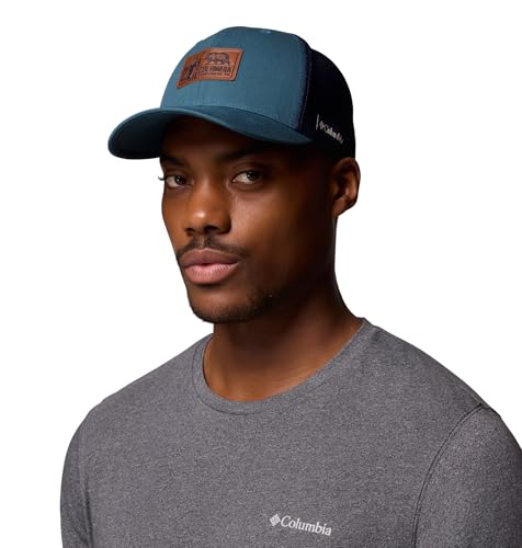 Columbia Unisex-Erwachsene Rugged Outdoor Mesh Hat Baseballkappe, Everblue/Collegiate Navy/Bear Rectangle, XXL von Columbia
