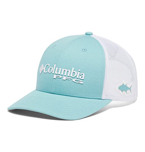 Columbia Unisex PFG Logo Mesh Snap Back-Low Cap, Sea Wave/Weiß, Einheitsgröße von Columbia