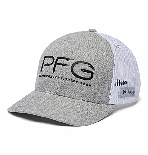 Columbia Unisex PFG Mesh Snap Back Haken Ball Cap, Cool Grey Heather/Black, Einheitsgröße von Columbia