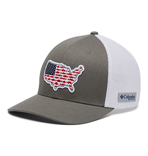 Columbia Unisex PFG Stateside Netzballkappe – hoch Cap, Titan/USA Patch, L-XL von Columbia