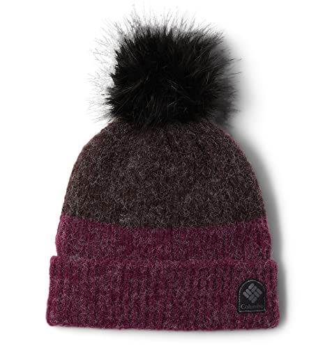 Columbia Unisex Winter Blur Pom Beanie, Cinder/Marionberry, Einheitsgröße von Columbia