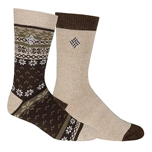 Men's Columbia Medium-Weight Fleece-Lined Thermal Crew Socks (BROWN FAIRISLE) von Columbia