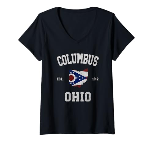 Damen Columbus, Ohio T-Shirt mit V-Ausschnitt Damen Columbus, Ohio T-Shirt mit V-Ausschnitt von Columbus, Ohio Designs 0825