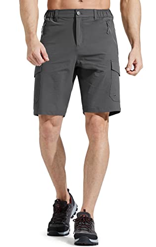 Comallan Kurze Hosen Herren Cargo Shorts Wandershorts Leichte Schnelltrocknend Outdoorhose Bermuda Arbeitshosen Sommer Kurz Hose Trockend Wasserdicht mit 6 Taschen-Form02-Grau M von Comallan