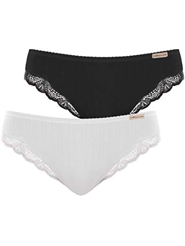 Comazo Earth 2er Sparpack Damen Jazz Pants Low Cut, Gr.38, schwarz-Weiss von Comazo