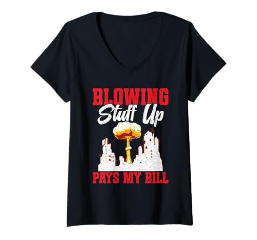 Damen Combat Engineer Veteran bezahlt Rechnungen Kampfingenieur T-Shirt mit V-Ausschnitt Damen Combat Engineer Veteran bezahlt Rechnungen Kampfingenieur T-Shirt mit V-Ausschnitt von Combat Engineer Costume For Corps Of Engineers
