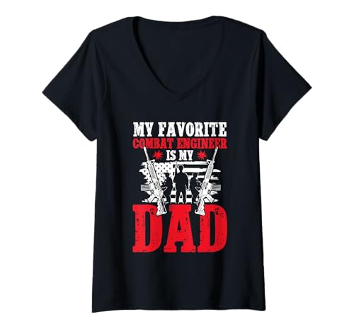 Damen US-Militär-Soldat Veteranen Day Favorite Combat Engineer T-Shirt mit V-Ausschnitt Damen US-Militär-Soldat Veteranen Day Favorite Combat Engineer T-Shirt mit V-Ausschnitt von Combat Engineer Costume For Corps Of Engineers