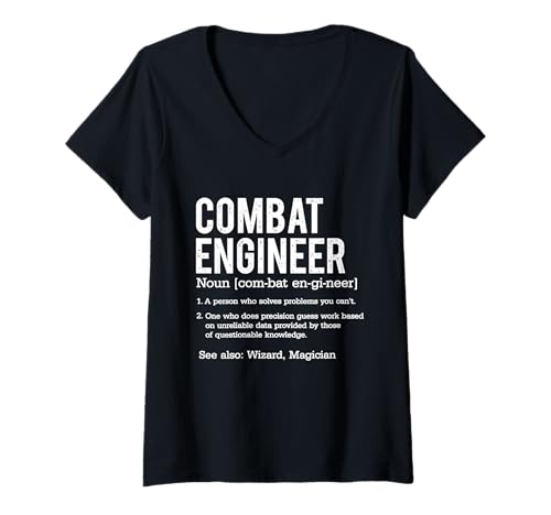 Damen Definition des Kampfingenieurs – Patriotische Soldaten-Technik T-Shirt mit V-Ausschnitt Damen Definition des Kampfingenieurs – Patriotische Soldaten-Technik T-Shirt mit V-Ausschnitt von Combat Engineer Merch