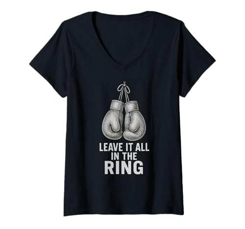 Damen Boxhandschuhe lassen alles im Ringboxen T-Shirt mit V-Ausschnitt Damen Boxhandschuhe lassen alles im Ringboxen T-Shirt mit V-Ausschnitt von Combat Sports Apparel I Love MMA and Boxing