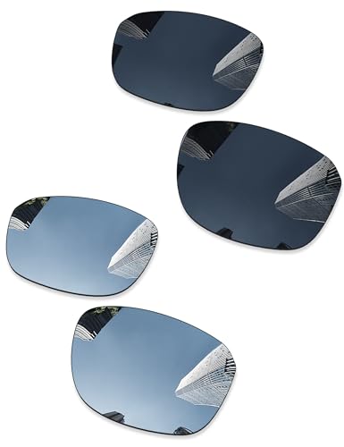Combine8 Ploarized Ersatzgläser für Oakley Split Shot OO9416 Sonnenbrille, Schwarz + Silber-Titan, 2 Paar von Combine8