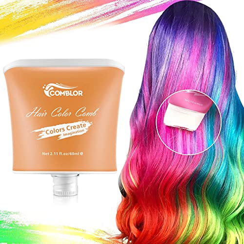 Comblor Haarkreide, Haarkreide für Mädchen und Erwachsene, Temporäre Haarfarbe Set für Kinder, Haarkreide Kinder Auswaschbar Halloween, Weihnachten, Cosplay (Orange) von Comblor